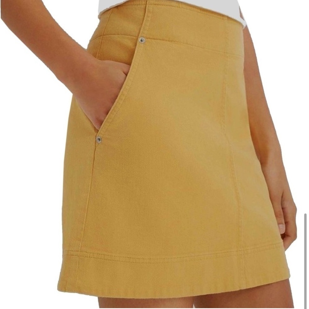 Club Monaco Paneled Mini Cotton Skirt in Jupe Beige Colour